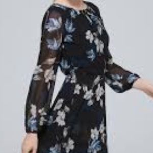 White House Black Market Floral MIDI Dress Size 6